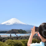 河口湖大石公園から見る富士山